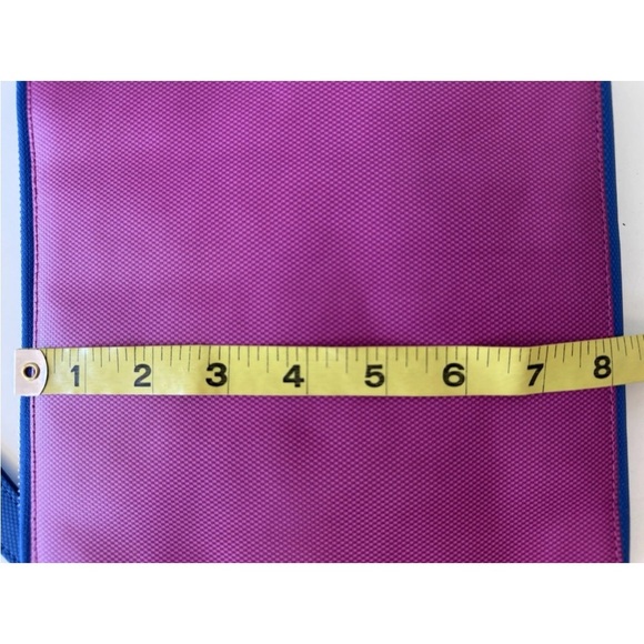 Tumi Prism Tech iPad Mini Tablet Crossbody Bag Color Block Blue Purple Pink - Picture 8 of 14